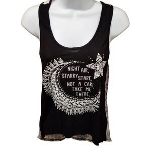 Sugar High Womens M Tank Top Shirt Black Night Air Starry